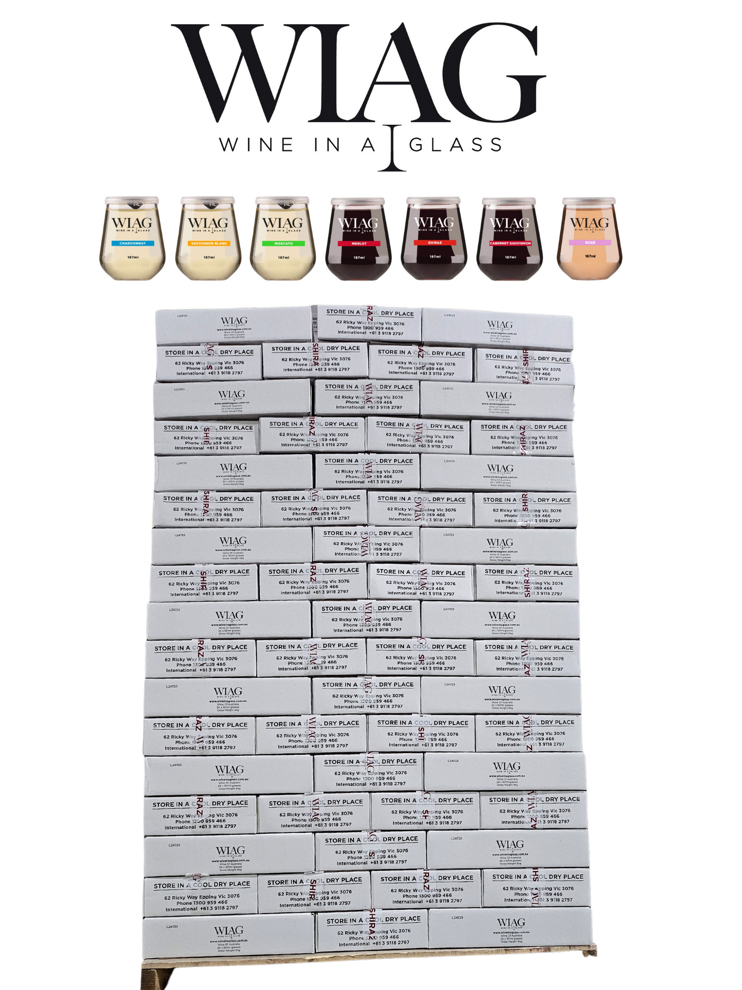 Wholesale Pallet Order - Stemless Wine Cups, 187ml, 24 Cups per Box