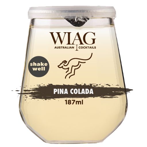 WIAG Pina Colada Cocktails 12 Pack | 187ml Ready-to-Drink | 14% ABV Fruit Wine Cocktails | Australian Made